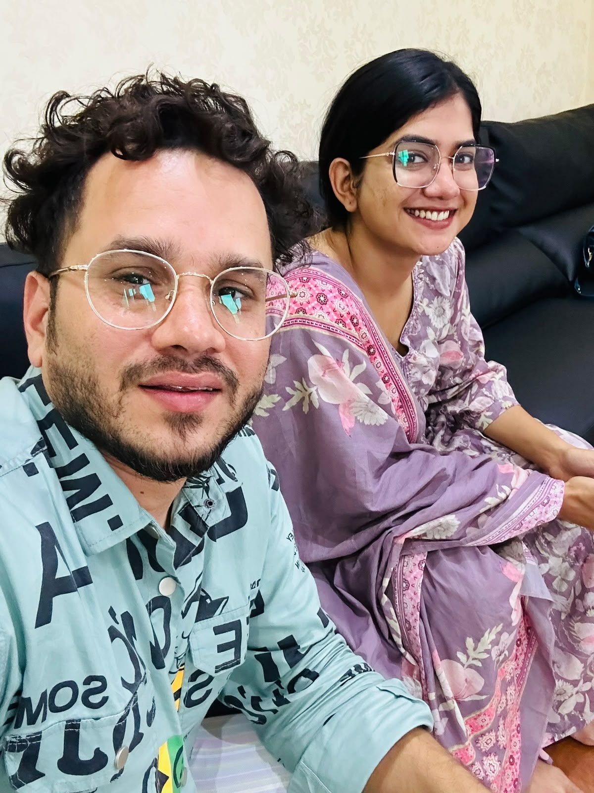 Shameem CP with Anarkali Marakar Shameem (@nk.vlog_official) with Malayalam actress Anarkali Marakar in Bahrain.